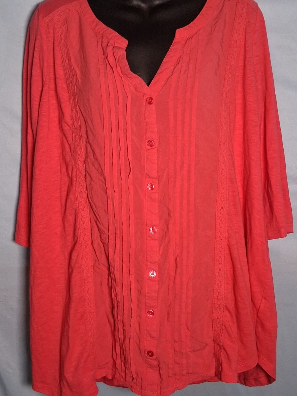 Oh Baby by Motherhood Coral Button-Front Pintuck Blouse
